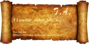 Tivadar Adorján névjegykártya